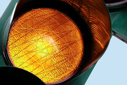 traffic light on amber
