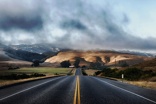 steep country road