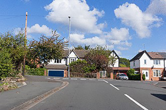 t junction on a housing estate