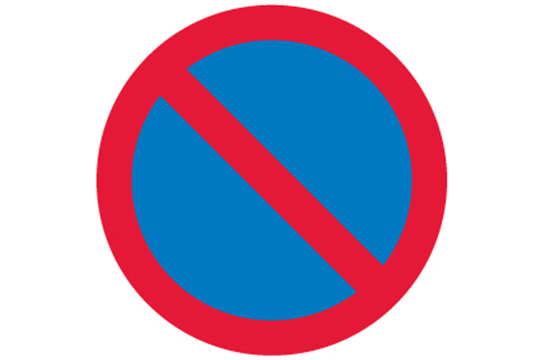 waiting restrictions road sign