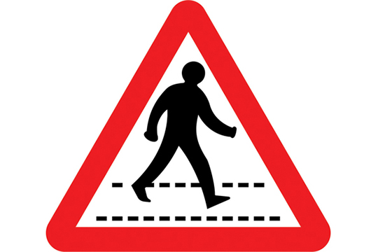 zebra crossing ahead road sign