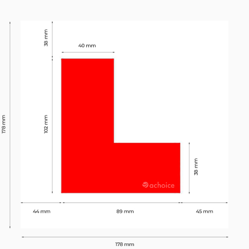 l plate sizes