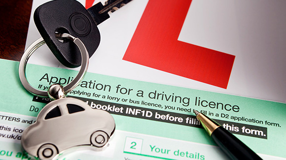 uk driving licence application with l plates