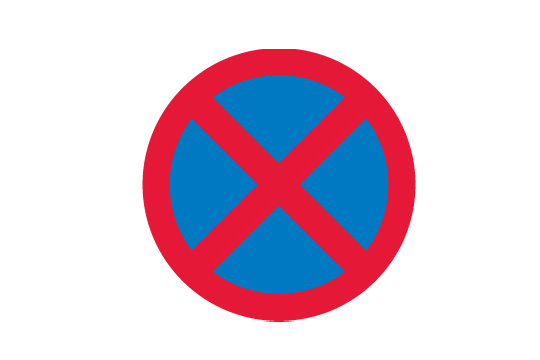 no stopping road sign