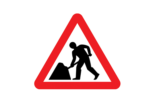 road works sign