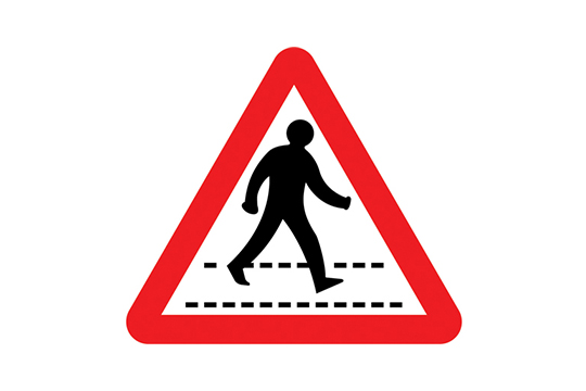 zebra crossing road sign