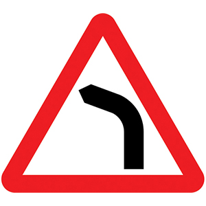 bend to left traffic sign