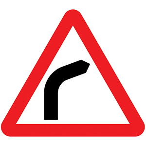 bend to right traffic sign