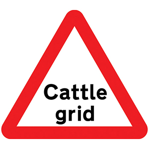 Cattle grid traffic sign