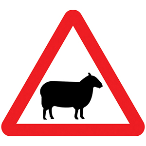 sheep traffic sign