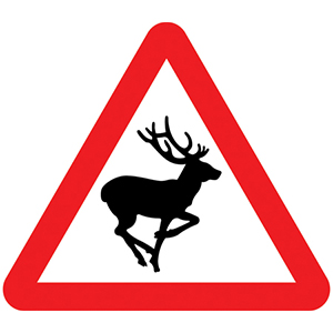 wild animals traffic sign