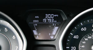 Digital odometer in car