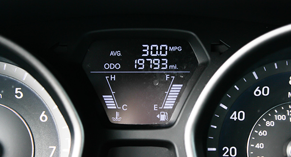 Digital odometer in car