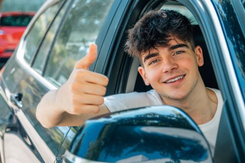 Learner driver gaining confidence through driving practice